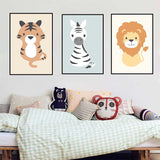 Woodland Animal Lion Giraffe Posters Nursery Prints Wall Art Canvas Painting Nordic Picture for Kids Room Home Decoration - one46.com.au