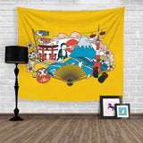 Japanese Style Tapestry Koi Printed Wall Art Tapestry Home Decorative Tapete Bedroom Door Curtain Blankets Table Cloth Yoga Mat - one46.com.au