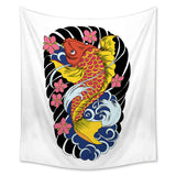 Japanese Style Tapestry Koi Printed Wall Art Tapestry Home Decorative Tapete Bedroom Door Curtain Blankets Table Cloth Yoga Mat - one46.com.au