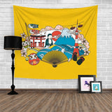 Japanese Style Tapestry Koi Printed Wall Art Tapestry Home Decorative Tapete Bedroom Door Curtain Blankets Table Cloth Yoga Mat - one46.com.au