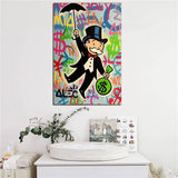 Alec Monopolies Riding Money Pop Art Canvas Painting Print Bedroom Home Decoration Modern Wall Art Oil Painting Poster Pictures - one46.com.au