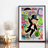 Alec Monopolies Riding Money Pop Art Canvas Painting Print Bedroom Home Decoration Modern Wall Art Oil Painting Poster Pictures - one46.com.au