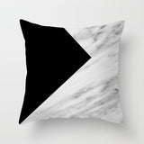 ZENGIA Geometric Cushion Cover Black and White Polyester Throw Pillow Case Striped Dotted Grid Triangular Geometric Art Cushion - one46.com.au