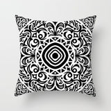 ZENGIA Geometric Cushion Cover Black and White Polyester Throw Pillow Case Striped Dotted Grid Triangular Geometric Art Cushion - one46.com.au