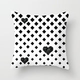 ZENGIA Geometric Cushion Cover Black and White Polyester Throw Pillow Case Striped Dotted Grid Triangular Geometric Art Cushion - one46.com.au