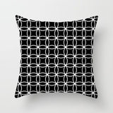 ZENGIA Geometric Cushion Cover Black and White Polyester Throw Pillow Case Striped Dotted Grid Triangular Geometric Art Cushion - one46.com.au