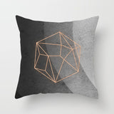 ZENGIA Geometric Cushion Cover Black and White Polyester Throw Pillow Case Striped Dotted Grid Triangular Geometric Art Cushion - one46.com.au