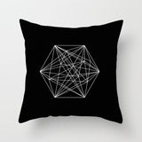 ZENGIA Geometric Cushion Cover Black and White Polyester Throw Pillow Case Striped Dotted Grid Triangular Geometric Art Cushion - one46.com.au
