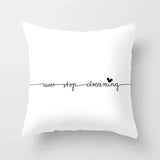 ZENGIA Geometric Cushion Cover Black and White Polyester Throw Pillow Case Striped Dotted Grid Triangular Geometric Art Cushion - one46.com.au