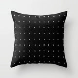 ZENGIA Geometric Cushion Cover Black and White Polyester Throw Pillow Case Striped Dotted Grid Triangular Geometric Art Cushion - one46.com.au