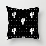 ZENGIA Geometric Cushion Cover Black and White Polyester Throw Pillow Case Striped Dotted Grid Triangular Geometric Art Cushion - one46.com.au