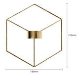 3D Geometric Candlestick Metal Wall Candle Holder Sconce Matching Small Tealight Home Ornaments Wedding Christmas Decoration - one46.com.au