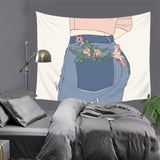 Creative lines drawing couple lover printed tapestry hippie mandala wall hanging Bohemian bedspread dorm decor tapestries LZE39 - one46.com.au