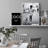 Decoration Fashion Dogs Woman Poster Canvas Painting COCO Posters and Prints Wall Art Picture For Kids Room Decor For Home - one46.com.au