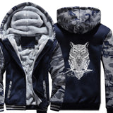 Men Clothing winter top Camouflage sleeve coats animal Printed Plus Size Brand sweatshirts 2019 Fashion Men's wool liner jackets - one46.com.au