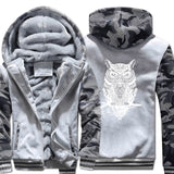 Men Clothing winter top Camouflage sleeve coats animal Printed Plus Size Brand sweatshirts 2019 Fashion Men's wool liner jackets - one46.com.au