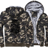 Men Clothing winter top Camouflage sleeve coats animal Printed Plus Size Brand sweatshirts 2019 Fashion Men's wool liner jackets - one46.com.au