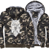 Men Clothing winter top Camouflage sleeve coats animal Printed Plus Size Brand sweatshirts 2019 Fashion Men's wool liner jackets - one46.com.au