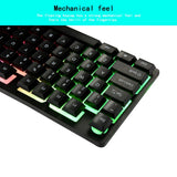 104 Key Suspension Cap Rainbow RGB Backlit Waterproof Mechanical Feel USB Wired Gaming Keyboard for Computer PC Laptop for DOTA2 - one46.com.au