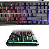 104 Key Suspension Cap Rainbow RGB Backlit Waterproof Mechanical Feel USB Wired Gaming Keyboard for Computer PC Laptop for DOTA2 - one46.com.au