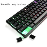 104 Key Suspension Cap Rainbow RGB Backlit Waterproof Mechanical Feel USB Wired Gaming Keyboard for Computer PC Laptop for DOTA2 - one46.com.au