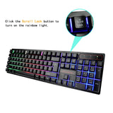 104 Key Suspension Cap Rainbow RGB Backlit Waterproof Mechanical Feel USB Wired Gaming Keyboard for Computer PC Laptop for DOTA2 - one46.com.au