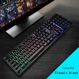 104 Key Suspension Cap Rainbow RGB Backlit Waterproof Mechanical Feel USB Wired Gaming Keyboard for Computer PC Laptop for DOTA2 - one46.com.au