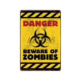 [ Mike86 ] Zombie CAUTION Beware Metal Tin Sign Vintage Home Pub Retro metal wall Painting art Poster ArtFG-508 - one46.com.au