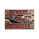 [ Mike86 ] Zombie CAUTION Beware Metal Tin Sign Vintage Home Pub Retro metal wall Painting art Poster ArtFG-508 - one46.com.au