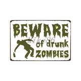 [ Mike86 ] Zombie CAUTION Beware Metal Tin Sign Vintage Home Pub Retro metal wall Painting art Poster ArtFG-508 - one46.com.au