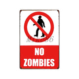 [ Mike86 ] Zombie CAUTION Beware Metal Tin Sign Vintage Home Pub Retro metal wall Painting art Poster ArtFG-508 - one46.com.au