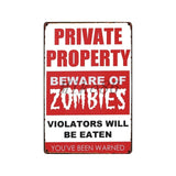 [ Mike86 ] Zombie CAUTION Beware Metal Tin Sign Vintage Home Pub Retro metal wall Painting art Poster ArtFG-508 - one46.com.au