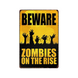 [ Mike86 ] Zombie CAUTION Beware Metal Tin Sign Vintage Home Pub Retro metal wall Painting art Poster ArtFG-508 - one46.com.au