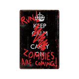 [ Mike86 ] Zombie CAUTION Beware Metal Tin Sign Vintage Home Pub Retro metal wall Painting art Poster ArtFG-508 - one46.com.au