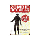 [ Mike86 ] Zombie CAUTION Beware Metal Tin Sign Vintage Home Pub Retro metal wall Painting art Poster ArtFG-508 - one46.com.au