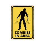 [ Mike86 ] Zombie CAUTION Beware Metal Tin Sign Vintage Home Pub Retro metal wall Painting art Poster ArtFG-508 - one46.com.au