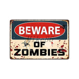 [ Mike86 ] Zombie CAUTION Beware Metal Tin Sign Vintage Home Pub Retro metal wall Painting art Poster ArtFG-508 - one46.com.au