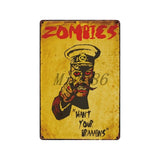 [ Mike86 ] Zombie CAUTION Beware Metal Tin Sign Vintage Home Pub Retro metal wall Painting art Poster ArtFG-508 - one46.com.au