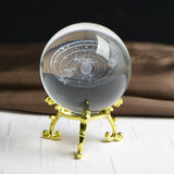 3D Solar System Miniature Crystal Ball Engraved Planets Model Home Decor Gifts E2S - one46.com.au