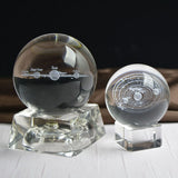 3D Solar System Miniature Crystal Ball Engraved Planets Model Home Decor Gifts E2S - one46.com.au