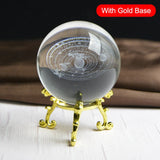 3D Solar System Miniature Crystal Ball Engraved Planets Model Home Decor Gifts E2S - one46.com.au