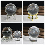 3D Solar System Miniature Crystal Ball Engraved Planets Model Home Decor Gifts E2S - one46.com.au