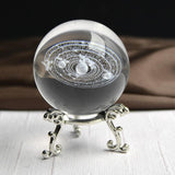 3D Solar System Miniature Crystal Ball Engraved Planets Model Home Decor Gifts E2S - one46.com.au