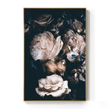 Abstract Romantic Pink Rose In Darkness Canvas Painting Flower Poster Print For Living Room Aisle Entrance Modern Wall Art Decor - one46.com.au