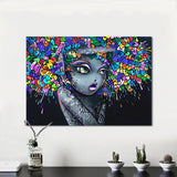 DDWW Wall Art Painting Canvas Print Graffiti Figure Picture The Beauty For Living Room Home Decor No Frame - one46.com.au
