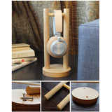 Strong Real Wood Wooden Design Professional Carbon Headset Headphone Stand Holder Headphone Rack - one46.com.au