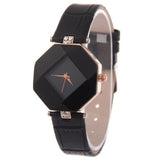 Women Watches Gem Cut Geometry Crystal Leather Quartz Wristwatch Fashion Dress Watch Ladies Gifts Clock Relogio Feminino #W - one46.com.au