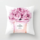45cm*45cm Hand painted flowers and perfume bottles super soft cushion cover and sofa pillow case Home decorative pillow cover - one46.com.au