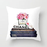 45cm*45cm Hand painted flowers and perfume bottles super soft cushion cover and sofa pillow case Home decorative pillow cover - one46.com.au