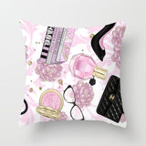 45cm*45cm Hand painted flowers and perfume bottles super soft cushion cover and sofa pillow case Home decorative pillow cover - one46.com.au